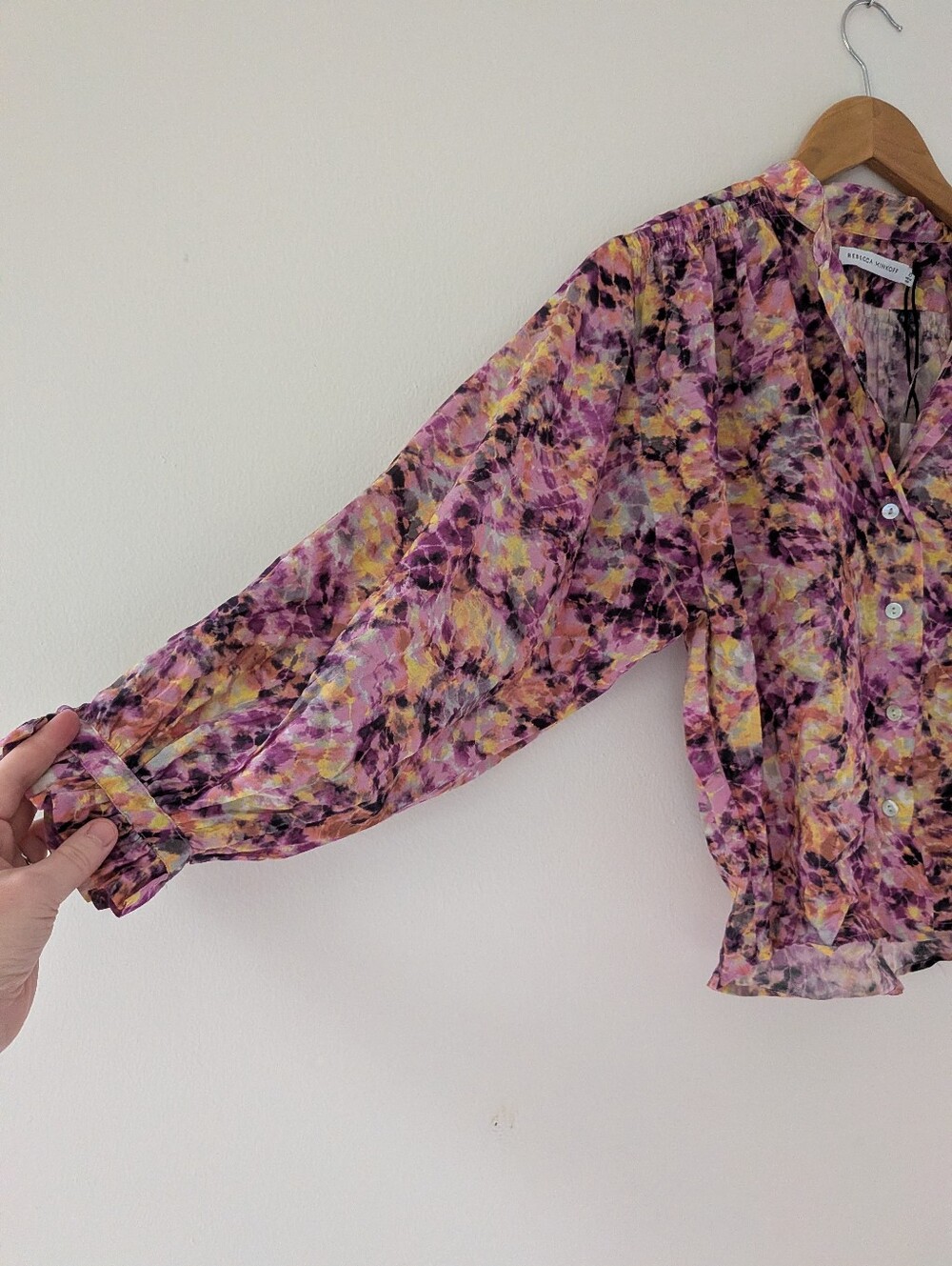 NWT! Rebecca Minkoff Tie-dye Print Isha Blouse - Picture 5 of 11